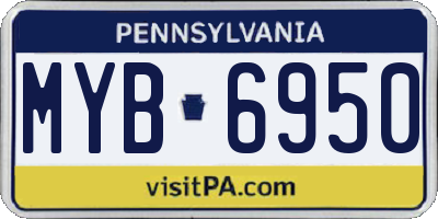 PA license plate MYB6950
