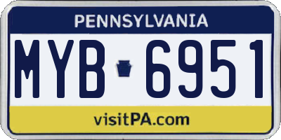 PA license plate MYB6951