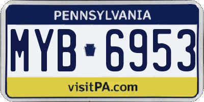 PA license plate MYB6953