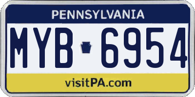 PA license plate MYB6954