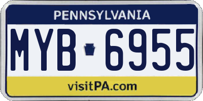 PA license plate MYB6955