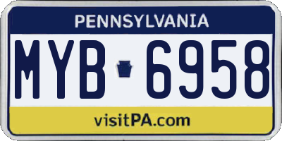 PA license plate MYB6958