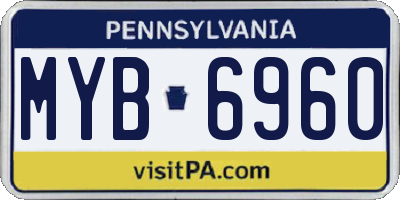 PA license plate MYB6960
