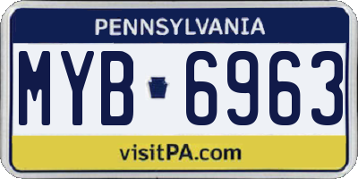 PA license plate MYB6963