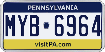 PA license plate MYB6964