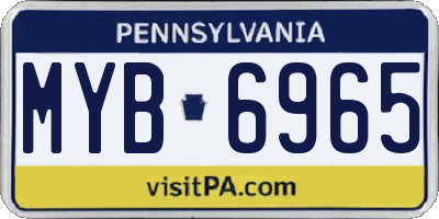 PA license plate MYB6965