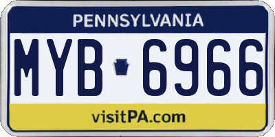 PA license plate MYB6966