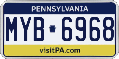 PA license plate MYB6968