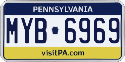 PA license plate MYB6969