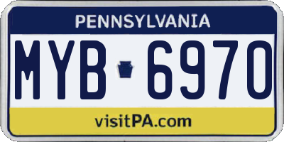 PA license plate MYB6970