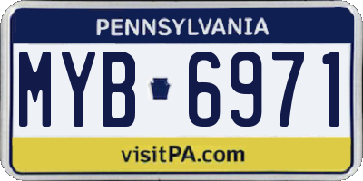 PA license plate MYB6971