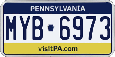 PA license plate MYB6973