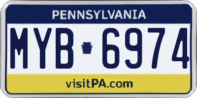 PA license plate MYB6974