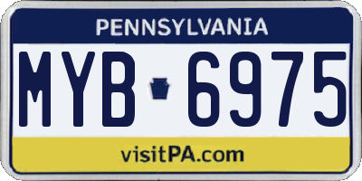 PA license plate MYB6975