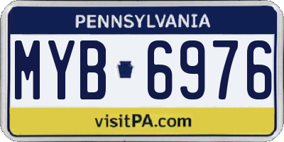 PA license plate MYB6976