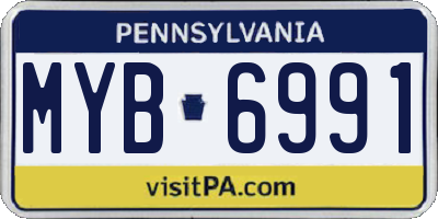 PA license plate MYB6991