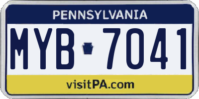 PA license plate MYB7041
