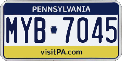 PA license plate MYB7045