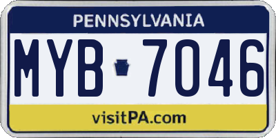 PA license plate MYB7046