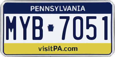 PA license plate MYB7051