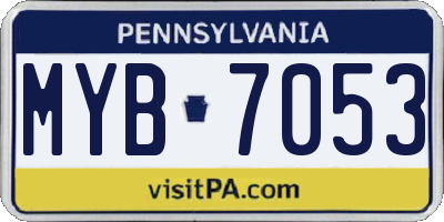 PA license plate MYB7053