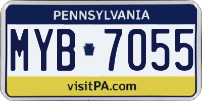 PA license plate MYB7055