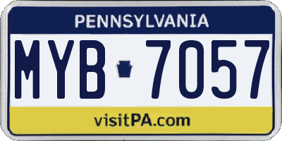 PA license plate MYB7057