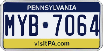 PA license plate MYB7064