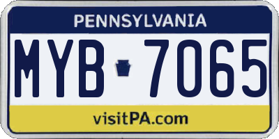 PA license plate MYB7065