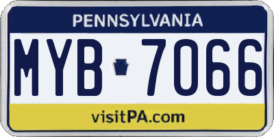 PA license plate MYB7066