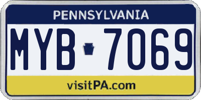 PA license plate MYB7069