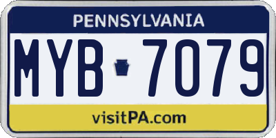 PA license plate MYB7079
