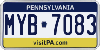 PA license plate MYB7083
