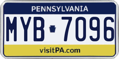 PA license plate MYB7096