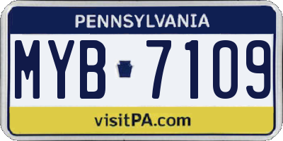 PA license plate MYB7109