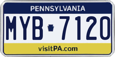 PA license plate MYB7120