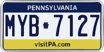 PA license plate MYB7127
