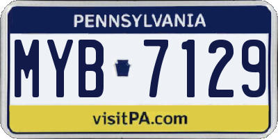 PA license plate MYB7129