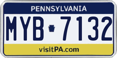 PA license plate MYB7132