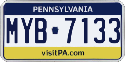 PA license plate MYB7133