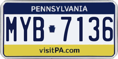 PA license plate MYB7136