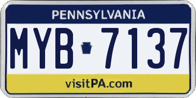 PA license plate MYB7137