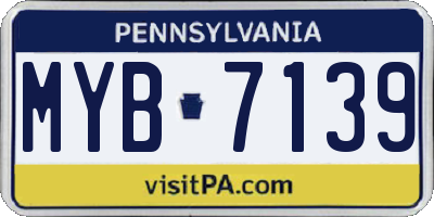 PA license plate MYB7139