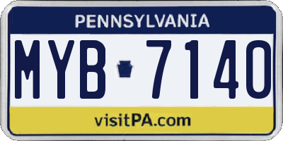 PA license plate MYB7140