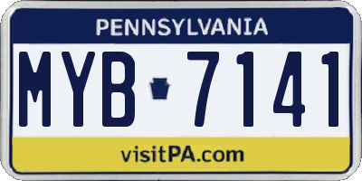 PA license plate MYB7141