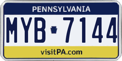 PA license plate MYB7144
