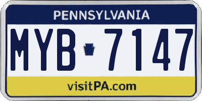 PA license plate MYB7147