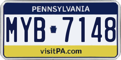 PA license plate MYB7148
