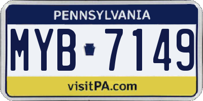PA license plate MYB7149