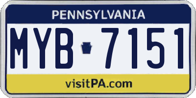 PA license plate MYB7151